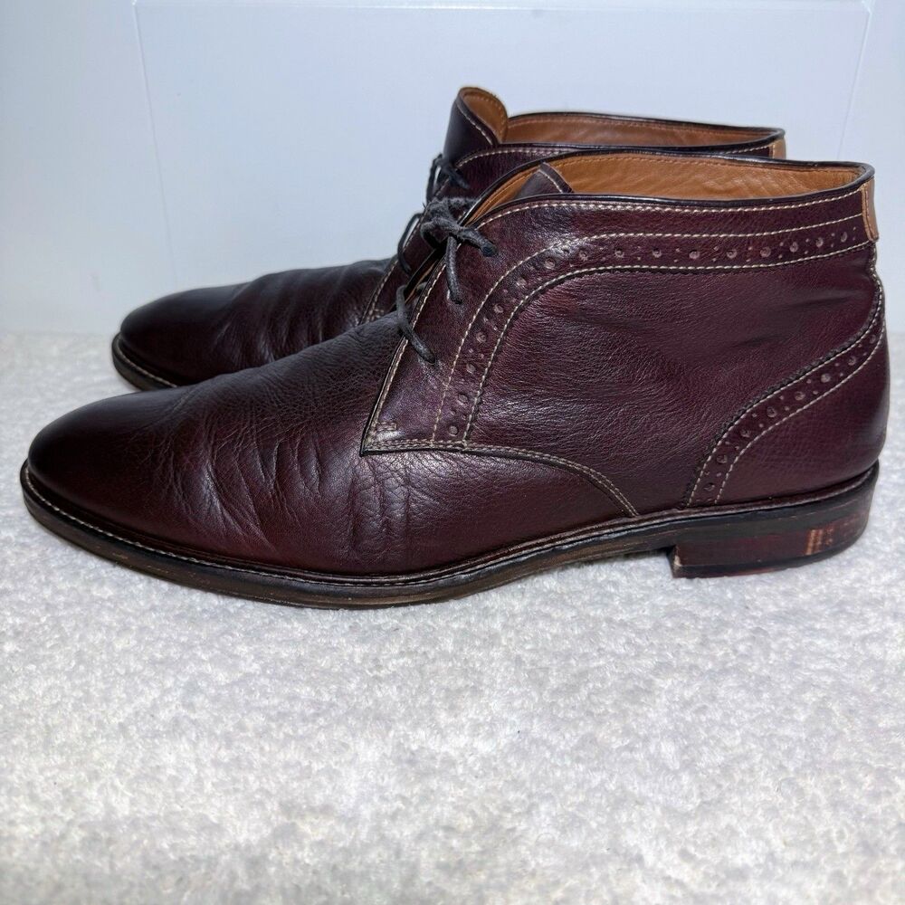 Johnston Murphy Mens 12M Warner Chukka Boots Mahogany Leather Ankle 20-3874